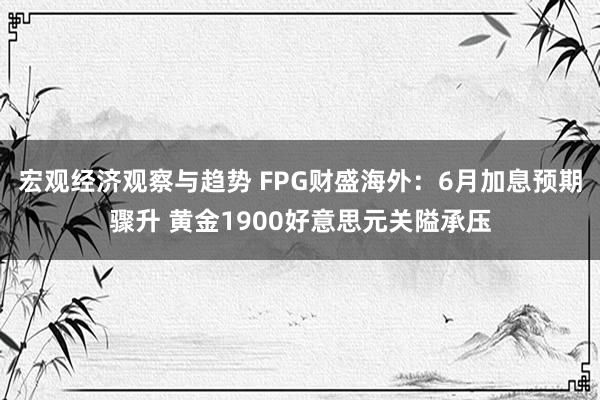 宏观经济观察与趋势 FPG财盛海外：6月加息预期骤升 黄金1900好意思元关隘承压