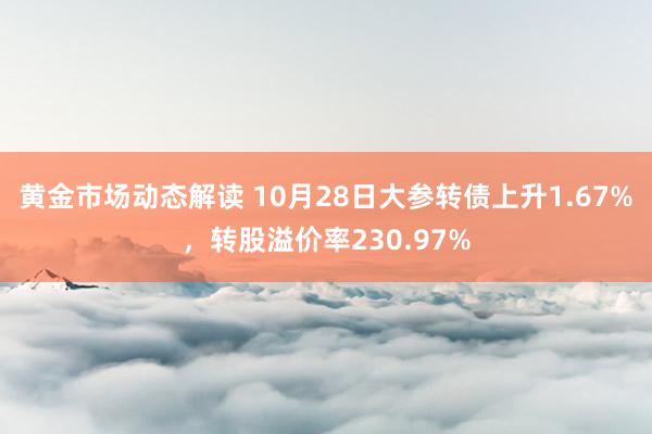 黄金市场动态解读 10月28日大参转债上升1.67%，转股溢价率230.97%