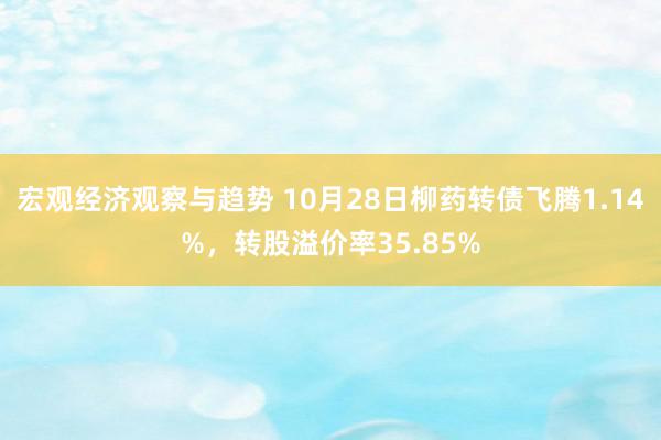 宏观经济观察与趋势 10月28日柳药转债飞腾1.14%，转股溢价率35.85%