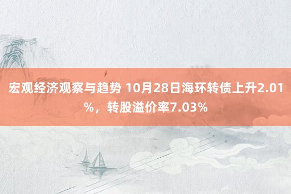 宏观经济观察与趋势 10月28日海环转债上升2.01%，转股溢价率7.03%