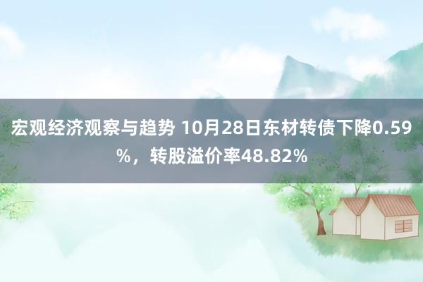 宏观经济观察与趋势 10月28日东材转债下降0.59%，转股溢价率48.82%