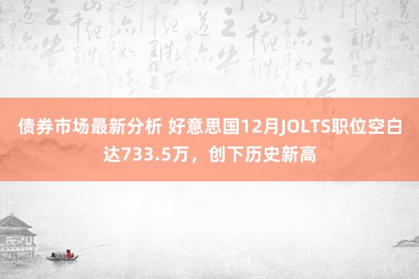 债券市场最新分析 好意思国12月JOLTS职位空白达733.5万，创下历史新高