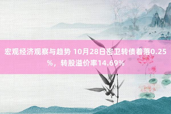 宏观经济观察与趋势 10月28日密卫转债着落0.25%，转股溢价率14.69%