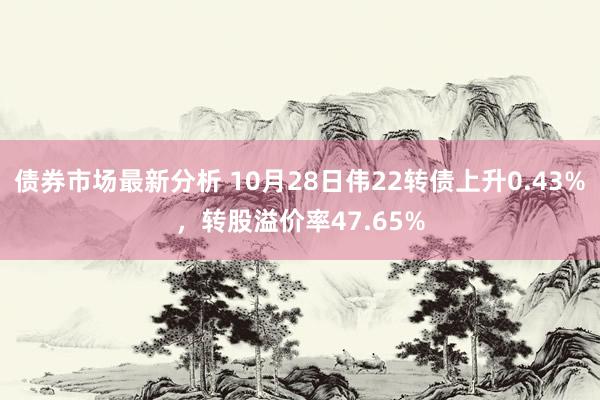 债券市场最新分析 10月28日伟22转债上升0.43%，转股溢价率47.65%