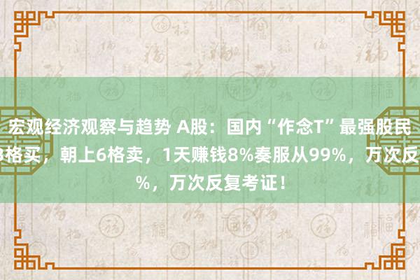 宏观经济观察与趋势 A股：国内“作念T”最强股民：向下3格买，朝上6格卖，1天赚钱8%奏服从99%，万次反复考证！