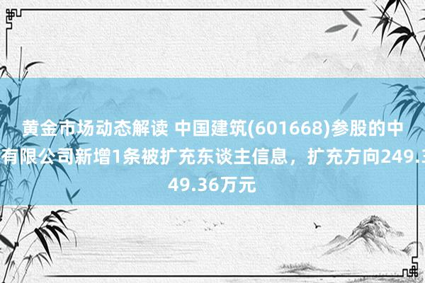 黄金市场动态解读 中国建筑(601668)参股的中建桥梁有限公司新增1条被扩充东谈主信息，扩充方向249.36万元