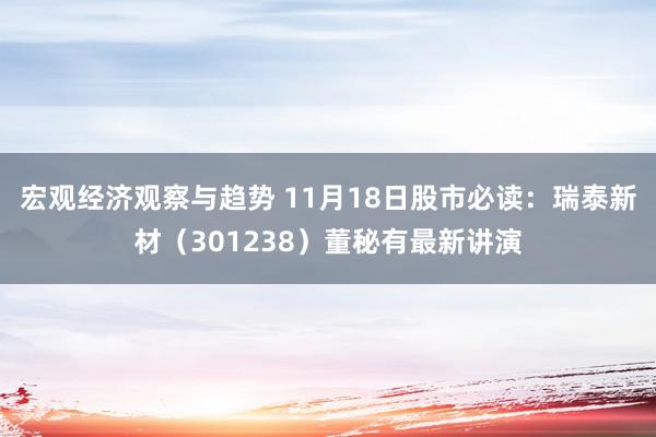 宏观经济观察与趋势 11月18日股市必读：瑞泰新材（301238）董秘有最新讲演