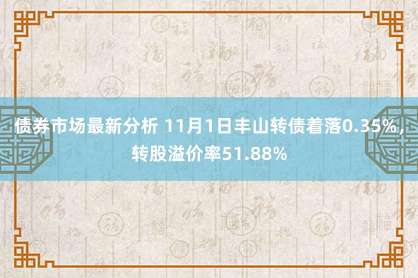 债券市场最新分析 11月1日丰山转债着落0.35%，转股溢价率51.88%