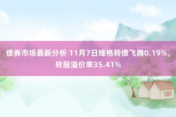 债券市场最新分析 11月7日维格转债飞腾0.19%，转股溢价率35.41%