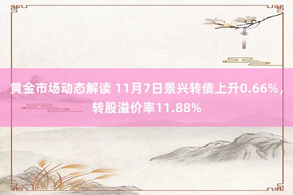 黄金市场动态解读 11月7日景兴转债上升0.66%，转股溢价率11.88%