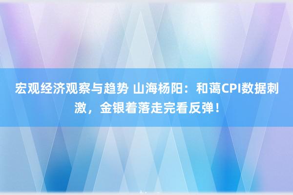 宏观经济观察与趋势 山海杨阳：和蔼CPI数据刺激，金银着落走完看反弹！