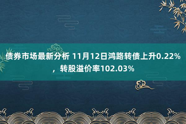 债券市场最新分析 11月12日鸿路转债上升0.22%，转股溢价率102.03%