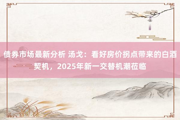 债券市场最新分析 汤戈：看好房价拐点带来的白酒契机，2025年新一交替机潮莅临