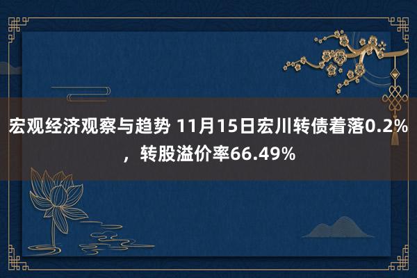 宏观经济观察与趋势 11月15日宏川转债着落0.2%，转股溢价率66.49%