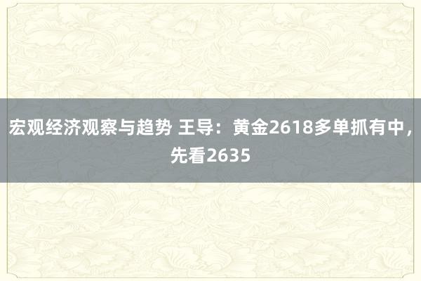 宏观经济观察与趋势 王导：黄金2618多单抓有中，先看2635