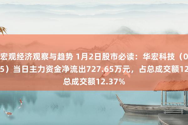 宏观经济观察与趋势 1月2日股市必读：华宏科技（002645）当日主力资金净流出727.65万元，占总成交额12.37%