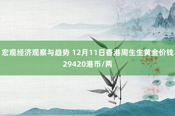 宏观经济观察与趋势 12月11日香港周生生黄金价钱29420港币/两