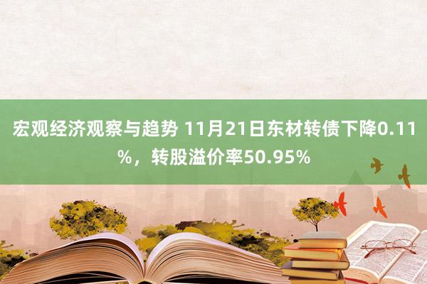 宏观经济观察与趋势 11月21日东材转债下降0.11%，转股溢价率50.95%