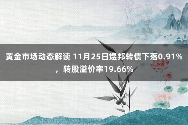 黄金市场动态解读 11月25日煜邦转债下落0.91%，转股溢价率19.66%