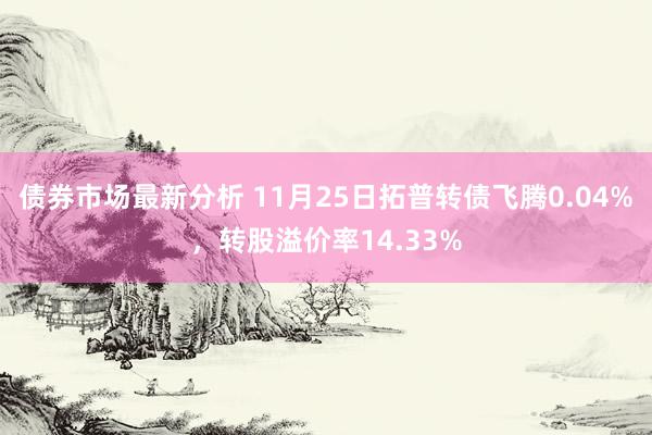 债券市场最新分析 11月25日拓普转债飞腾0.04%，转股溢价率14.33%