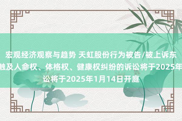 宏观经济观察与趋势 天虹股份行为被告/被上诉东说念主的1起触及人命权、体格权、健康权纠纷的诉讼将于2025年1月14日开庭