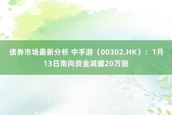 债券市场最新分析 中手游（00302.HK）：1月13日南向资金减握20万股