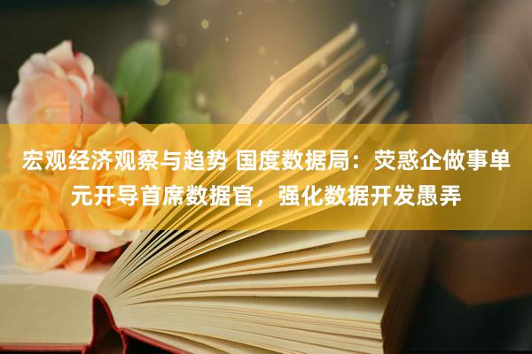 宏观经济观察与趋势 国度数据局：荧惑企做事单元开导首席数据官，强化数据开发愚弄