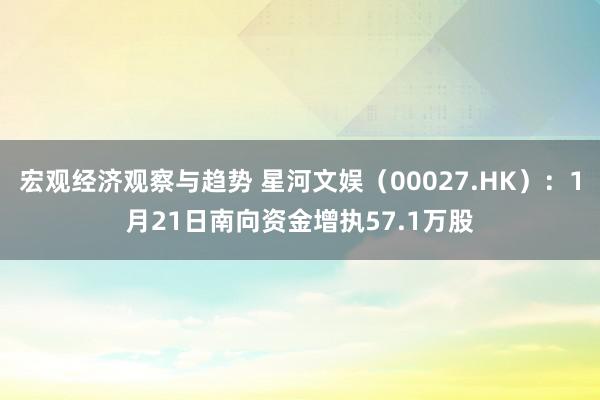 宏观经济观察与趋势 星河文娱（00027.HK）：1月21日南向资金增执57.1万股