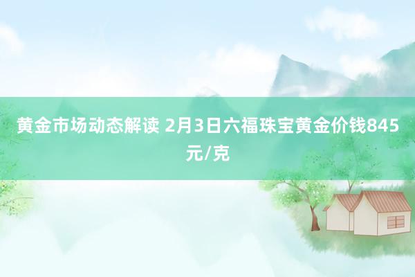 黄金市场动态解读 2月3日六福珠宝黄金价钱845元/克