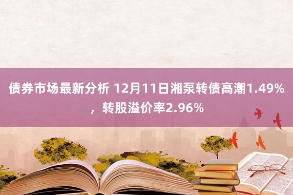 债券市场最新分析 12月11日湘泵转债高潮1.49%，转股溢价率2.96%