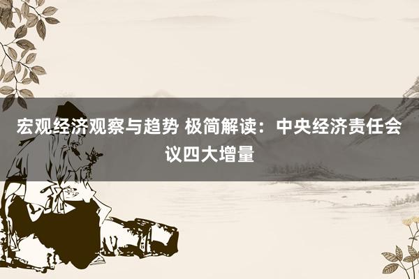 宏观经济观察与趋势 极简解读：中央经济责任会议四大增量