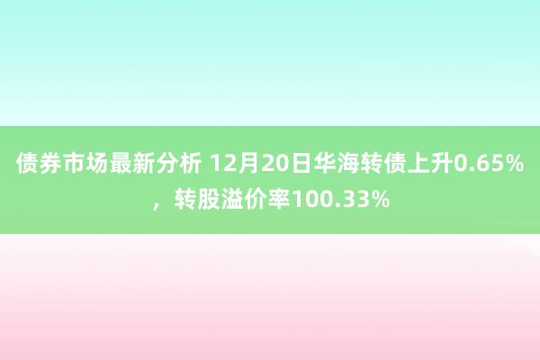 债券市场最新分析 12月20日华海转债上升0.65%，转股溢价率100.33%