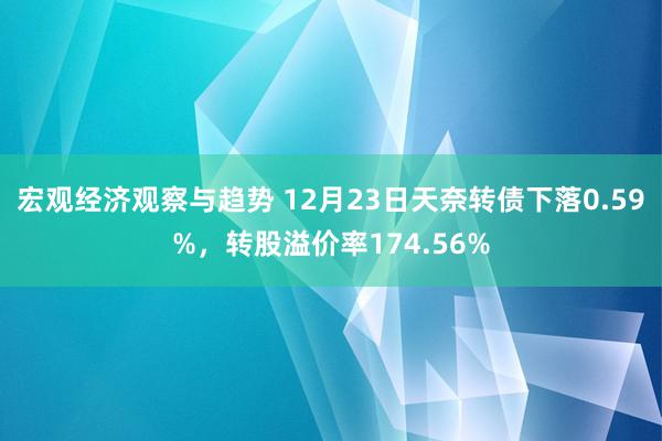 宏观经济观察与趋势 12月23日天奈转债下落0.59%，转股溢价率174.56%