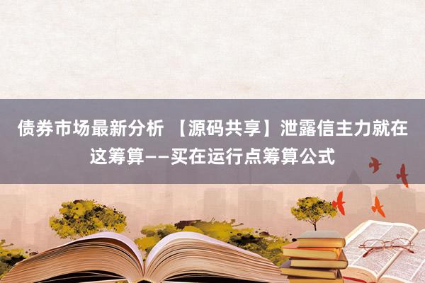 债券市场最新分析 【源码共享】泄露信主力就在这筹算——买在运行点筹算公式