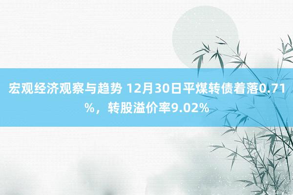 宏观经济观察与趋势 12月30日平煤转债着落0.71%，转股溢价率9.02%