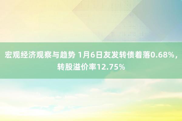 宏观经济观察与趋势 1月6日友发转债着落0.68%，转股溢价率12.75%