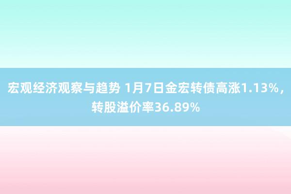 宏观经济观察与趋势 1月7日金宏转债高涨1.13%，转股溢价率36.89%